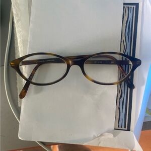 Oliver Peoples Tortoiseshell Oval Glasses Clip on Sunglasses 90s Vintage Y2K